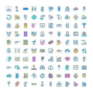 Collection of various scribble doodle style icons Stock Illustration