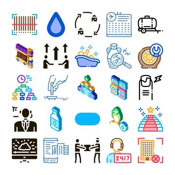 Collection of various service and logistic icon concepts 스톡 일러스트