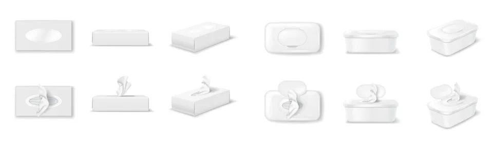 Collection of Various Tissue Box Designs Stock Illustration