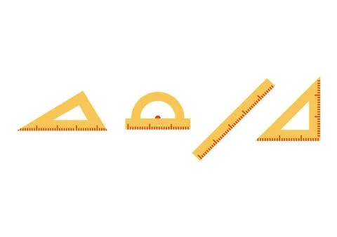 Collection of various types of ruler shapes Illustrazione stock