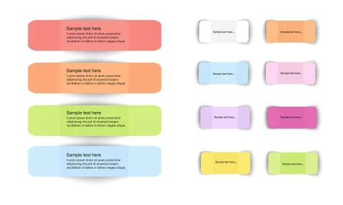 Collection of various white papers, leaves for the label ready for Your messa Stock Illustration