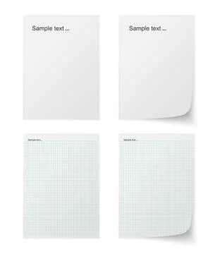 Collection of various white papers, leaves for the label ready for Your messa Stock Illustration