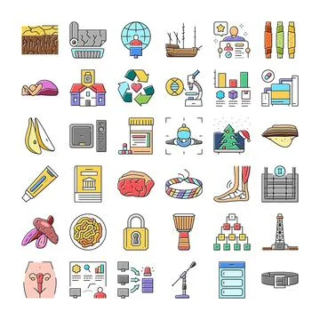 Collection of varying design elements vector icons Illustrazione stock