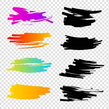 Collection of vector abstract banner brushes for artistic drawing. Stock Illustration