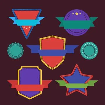 Collection of Vector Abstract Label, Sticker, Tags Stock Illustration