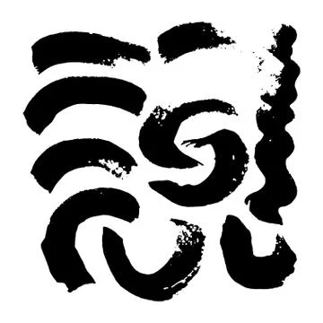 Collection of vector art brushes. Hand crafted custom grunge  with rough edge 스톡 일러스트