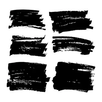 Collection of vector art brushes. Hand crafted custom grunge  with rough edge Stock Illustration