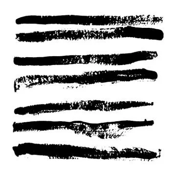 Collection of vector art brushes. Hand crafted custom grunge  with rough edge 스톡 일러스트