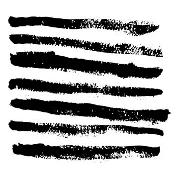 Collection of vector art brushes. Hand crafted custom grunge brushes with rou Stock Illustration