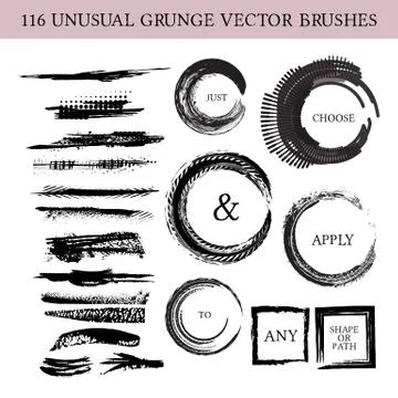 Collection of vector art brushes. Stock Illustration