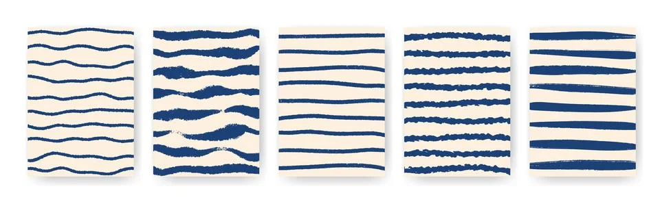 Collection vector backgrounds with blue stripes イラスト素材