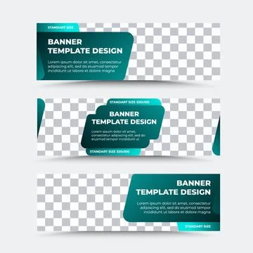 Collection of vector banner templates in turquoise Stock Illustration
