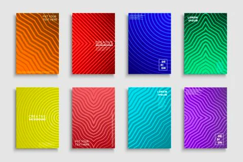 Collection of vector bright abstract contemporary templates, posters, placards Illustrazione stock