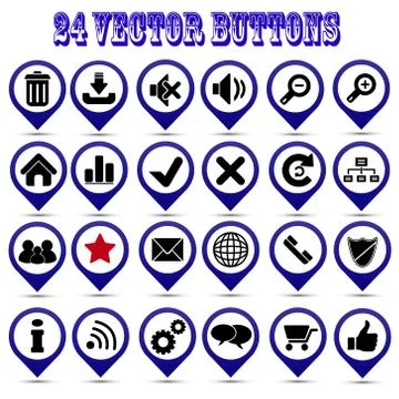 Collection of vector buttons Stock Illustration