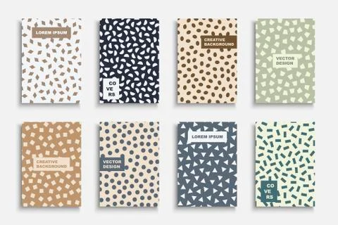 Collection of vector decorative covers. Abstract fashion backgrounds with 库存插图