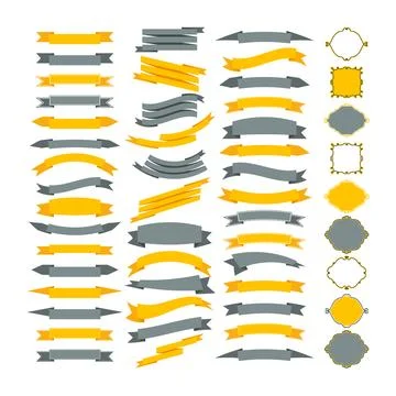 Collection of vector design elements. Big set of frames and ribbons. Design.. 스톡 일러스트