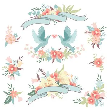 Collection with vector design elements. Illustrazione stock