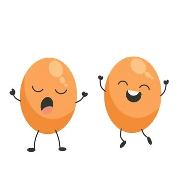Collection of Vector Eggs. With Different Faces and Emotions Stock-Illustration