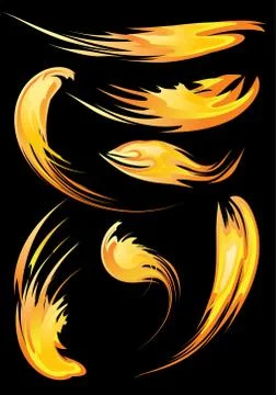 Collection of vector fires. Stock Illustration