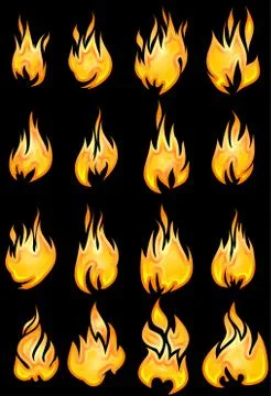 Collection of vector fires. Ilustración de archivo