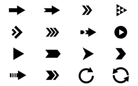 Collection of vector flat arrow icon set for business infographics and computer 스톡 일러스트