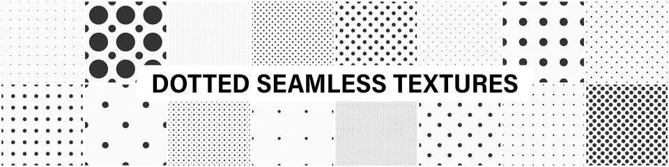 Collection of vector geometric seamless minimalistic black and white patterns Illustrazione stock