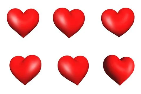 Collection Vector heart. Red heart icons. Vector heart on white background. Stock Illustration