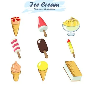 Collection of  vector ice cream Иллюстрация