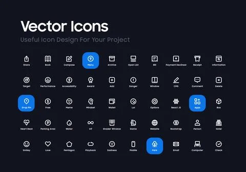 Collection of Vector Icon Design Resources With Beautiful Minimalist Shapes.. 库存插图