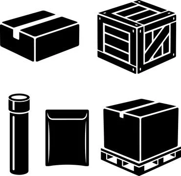 Collection of vector icons representing various types of shipping, packagin.. Stock Illustration
