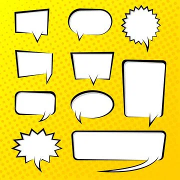 Collection of vector illustrations of blank chat bubbles Stock Illustration