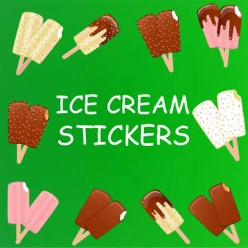 Collection of vector illustrations of ice cream. Hello summer, from the heat of  Stock Illustration