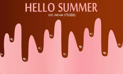 Collection of vector illustrations of ice cream. Hello summer, from the heat of  Stock Illustration