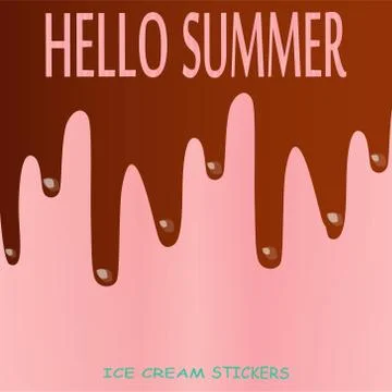 Collection of vector illustrations of ice cream. Hello summer, from the heat of  Stock Illustration
