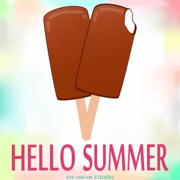 Collection of vector illustrations of ice cream. Hello summer, from the heat of  Stock Illustration