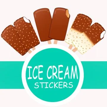 Collection of vector illustrations of ice cream. Hello summer, from the heat of  Stock Illustration