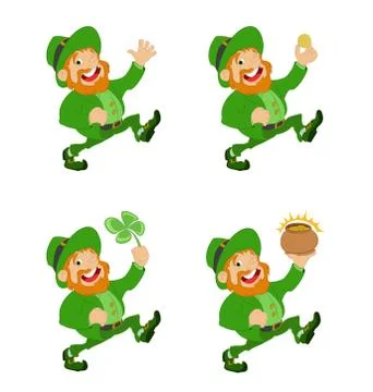 Collection of vector Leprechauns Stock Illustration