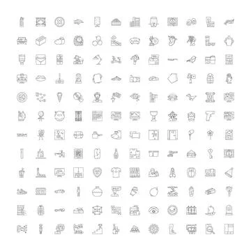 Collection of vector line icons set design elements Illustrazione stock