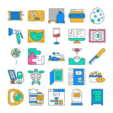 Collection of vector line icons set concepts Stock Illustration