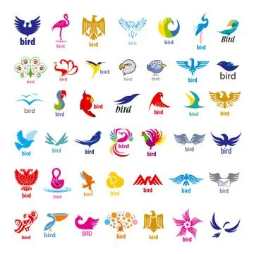 Collection of vector logos birds Stock Illustration