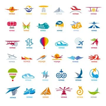 Collection of vector logos flights 스톡 일러스트