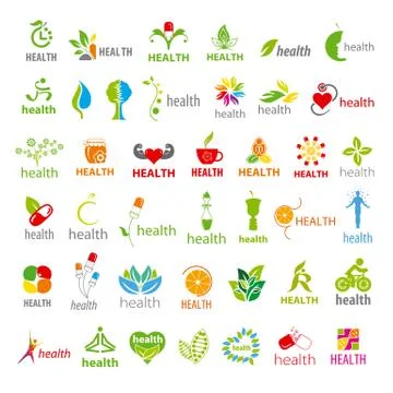 Collection of vector logos health Stock Illustration