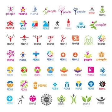 Collection of vector logos people Stock Illustration