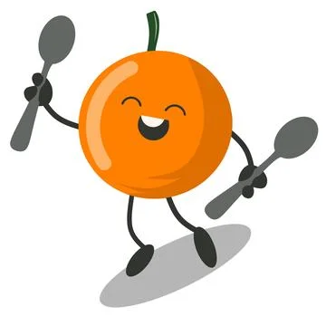 Collection of Vector Mandarin Orange Characters. Smiling, Happy, with Different  Stock Illustration