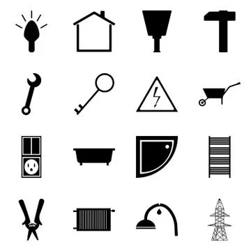 Collection vector monochrome characters. Stock Illustration