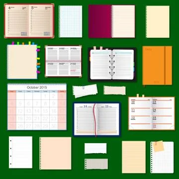 Collection of vector notebooks Stock Illustration
