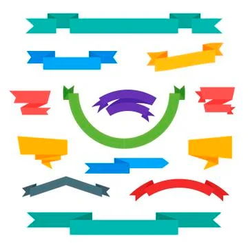 Collection of Vector Ribbon Label Stock Illustration