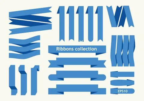 Collection of vector ribbon signs Stock Illustration