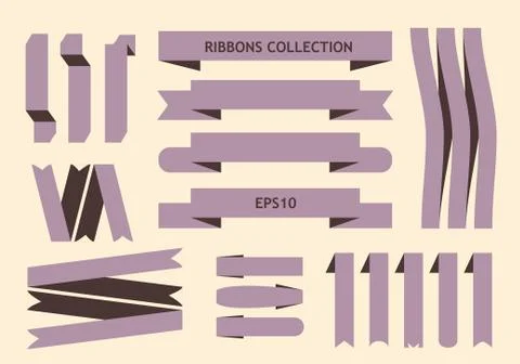 Collection of vector ribbon signs Stock Illustration