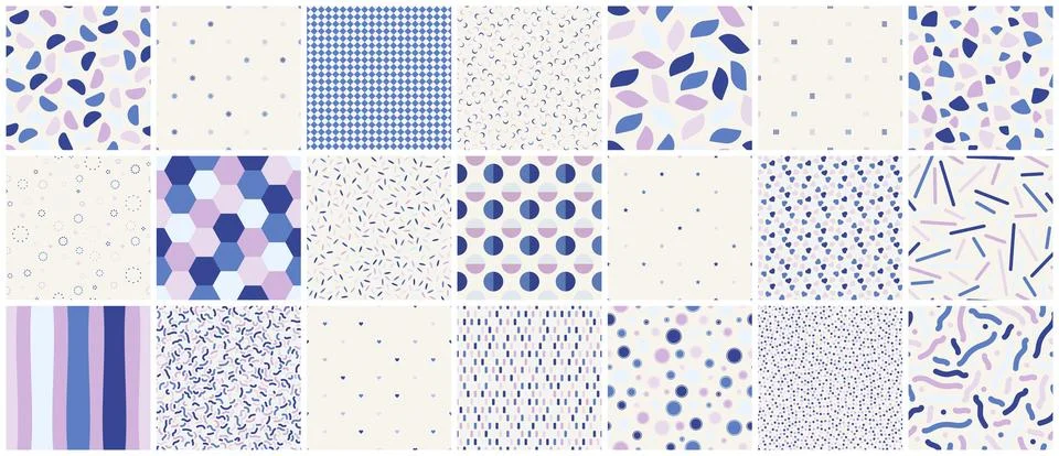 Collection of vector seamless colorful patterns. Creative minimalistic back.. イラスト素材